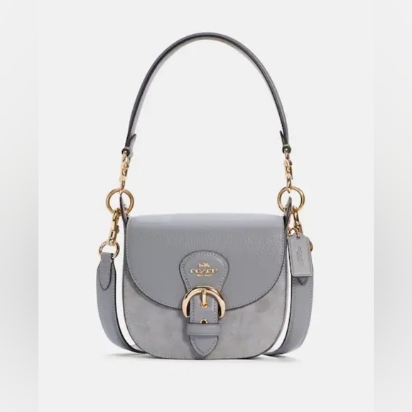 Coach Handbags - Coach Kleo Shoulder Bag 17 Suede Granite Gray With Gold Hardware  Crossbody